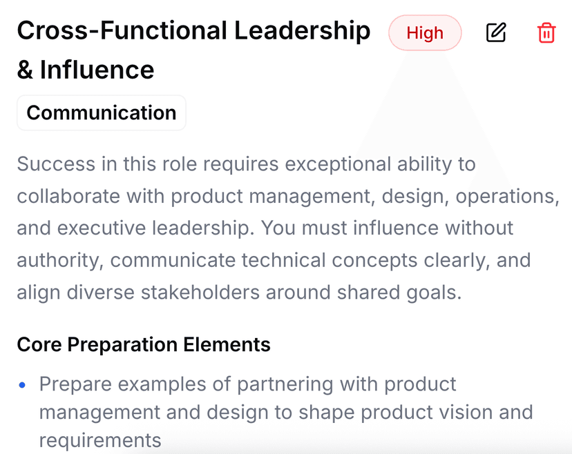 Personalized interview prep roadmap